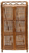 Dulap lucrat manual din rattan, cu 2 uși și 3 rafturi, "Harmonie", 56x38x110 cm
