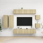 vidaXL Set dulapuri TV, 8 piese, stejar sonoma, lemn prelucrat