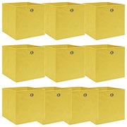 vidaXL Cutii depozitare, 10 buc., galben, 32x32x32 cm, textil