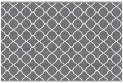 Outsunny Covor pentru Exterior 182x274 cm Reversibil, Covor Pliabil din Polipropilen 310 g/m² Gri si Alb