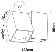 Brosline 2292 - Aplica de perete tip spot CUBE 1xGU10/10W/230V, negru