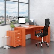 Set mobilier birou SimpleOffice 2, 140 cm, dreapta, cireș