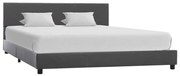 vidaXL Cadru de pat, gri, 140x200 cm, piele ecologică