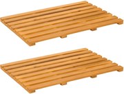 vidaXL Covoraș de baie Simplu Maro 100 x 53 cm lemn