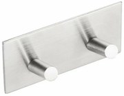 SAPHO 31202 cârlig dublu autoadeziv, oțelinoxidabil șlefuit