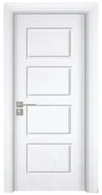 Usa Interior din MDF Novo Doors ND82, Cadru din Lemn Masiv, KIT COMPLET, Toc , Manere si balamale incluse (Culoare: Alb, Dimensiune: 60 cm, Maner: