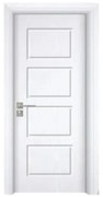 Usa Interior din MDF Novo Doors ND82, Cadru din Lemn Masiv, KIT COMPLET, Toc , Manere si balamale incluse (Culoare: Alb, Dimensiune: 70 cm, Maner: