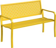 Outsunny Bancă de grădină 2 locuri metalică rezistentă la intemperii Bancă pentru exterior cu spătar rezistent la rugină, geometrică până la 240 kg | Aosom Romania