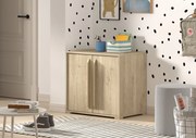 Comodă cu 2 uși din colecția Sam, finisaj stejar, cu raft interior – Vipack