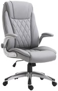 Vinsetto Scaun de Birou Ergonomic cu Căptușeală, Înălțime Reglabilă și 5 Roți Pivotante, 69,5x76x113-121 cm, Gri | Aosom Romania