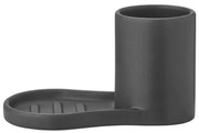 Suport pentru accesorii de spălat negru din gresie Piro – Blomus
