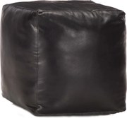 vidaXL Fotoliu puf, negru, 40 x 40 x 40 cm, piele naturală de capră