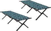 vidaXL Pat pliabil pentru camping Frunză 2 pcs Pădure 193 x 69 x 45 cm
