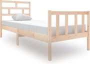 vidaXL Cadru de pat mic single, 75x190 cm, lemn masiv de pin