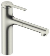 Baterie bucatarie cu dus extractibil crom periat Hansgrohe Zesis M33 160 sBox lite cu 2 jeturi