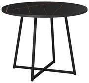 Masa Bucatarie/Dining Rotunda Sarrid PAL Finisaj Marmura Neagra Diametru 100 cm