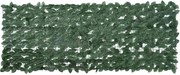 vidaXL Paravan de balcon cu frunze verde închis, 200x75 cm