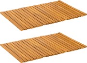 vidaXL Covoraș de baie Maro 60 x 40 cm Lemn Solid de Acacia