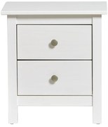 Noptieră cu 2 sertare din lemn masiv de pin Marckeric Berna, alb