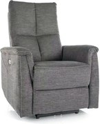 Fotoliu recliner NEPTUN, gri inchis, stofa clasica/metal, 76x94/160x96