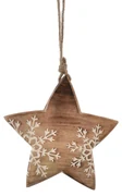 Decorațiune din lemn de mango 4Home Snowflake Star, 20 cm