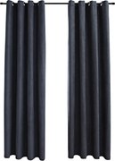 vidaXL Draperii opace cu inele metalice, 2 buc, antracit, 140 x 245 cm