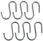 Cârlige argintii 6 buc. suspendate din oțel cromat Lonardo – Metaltex