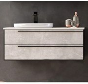 Set mobilier baie (masca cu 2 sertare si lavoar) Kolpa San Grace 100x52xH39 cm, gri (light concrete)