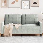 vidaXL Canapea cu 2 locuri, gri deschis, 140 cm, catifea