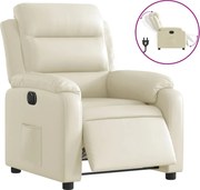 vidaXL Fotoliu rabatabil electric, crem, piele ecologică
