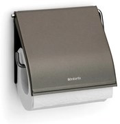 Suport hartie igienica Brabantia ReNew 90300306, Rezistent la coroziune, Gri inchis