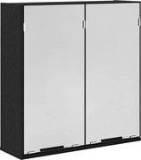 vidaXL Dulap cu oglindă Stejar Negru 64 x 20 x 67 cm Lemn compozit