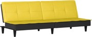 vidaXL Canapea extensibilă, galben deschis, material textil