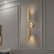 Aplica Led, Metal Si Abajur Sticla, 2 X G9, Gold