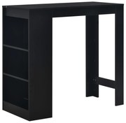 vidaXL Masă de bar cu raft, negru, 110 x 50 x 103 cm