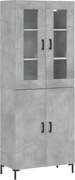 vidaXL Dulap înalt, gri beton, 69,5x34x180, lemn compozit