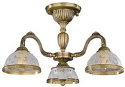 Lustra aplicata cu 3 brate design clasic din alama si sticla 6202