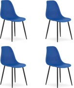 Set 4 Scaune Bucatarie/Dining Velo Plus Albastre