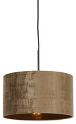 Lampă modernă suspendată neagră cu abajur maro 35 cm - Combi