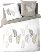 Lenjerie de pat albă/gri din bumbac pentru pat dublu 200x200 cm Goyave – douceur d'intérieur