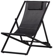 Șezlong de grădină negru din metal pliabil Esper – Exotan