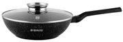 Tigaie wok cu capac marmorata, 28 cm Herzog HR 2617