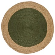 Covor verde-natural rotund ø 120 cm Mahon – Universal