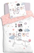 Lenjerie de pat fetita 140x200 cm, UNICORN, fata-verso