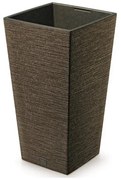 Ghiveci de flori FURU SQUARE ECO WOOD cu inserție39, 5 cm, maro închis, L
