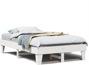 vidaXL Cadru de pat fără saltea, alb, 120x200 cm, lemn masiv pin