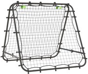 HOMCOM Poartă de Fotbal, ajustabilă, pliabilă, cadru metalic, 100 x 95 cm, Negru | Aosom Romania