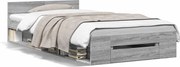 vidaXL Cadru de pat cu sertar gri sonoma 90x190 cm lemn prelucrat