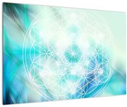 Tablou - Merkaba pe un fundal turcoaz (90x60 cm)