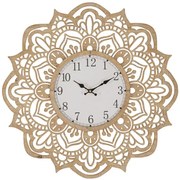 Ceas decorativ finisaj natural din Ratan si MDF, ∅ 60 cm, Carving Mauro Ferretti